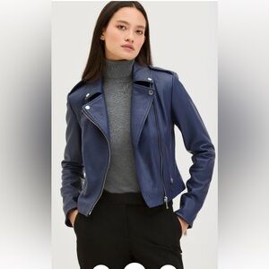 Danier Leather Jacket | Blue | Size M
